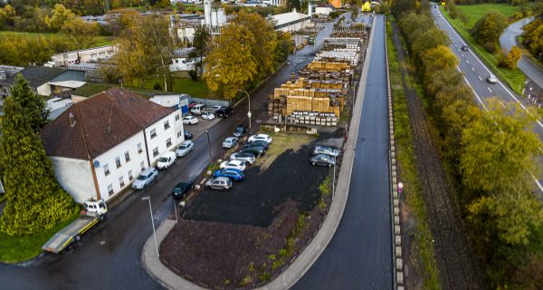 Déplacement de la Eisenbahnstraße dans la zone industrielle Primsaue de Nalbach effectué par LEG Service